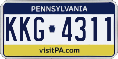 PA license plate KKG4311