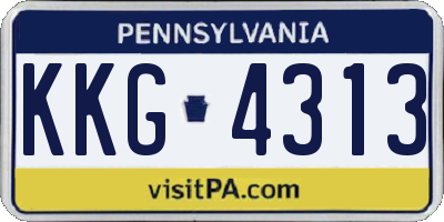PA license plate KKG4313