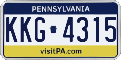 PA license plate KKG4315