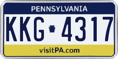 PA license plate KKG4317