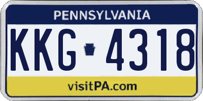 PA license plate KKG4318