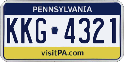 PA license plate KKG4321
