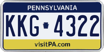 PA license plate KKG4322