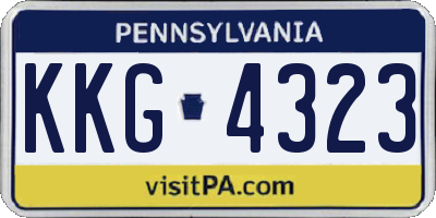 PA license plate KKG4323