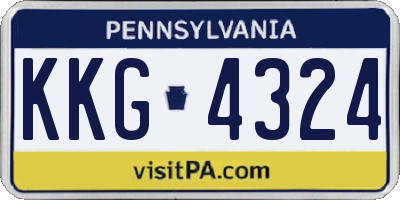 PA license plate KKG4324