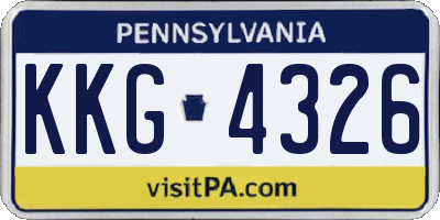 PA license plate KKG4326