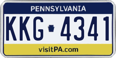 PA license plate KKG4341
