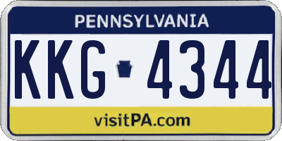 PA license plate KKG4344