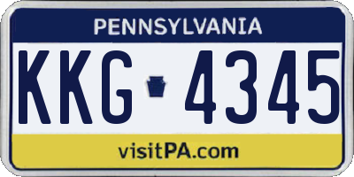 PA license plate KKG4345