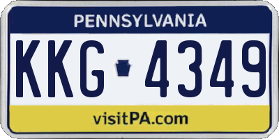 PA license plate KKG4349