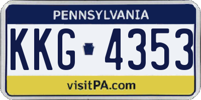 PA license plate KKG4353