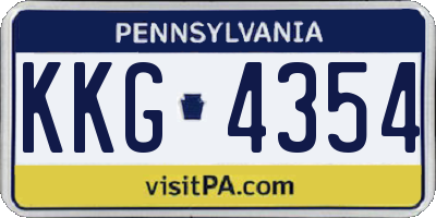 PA license plate KKG4354