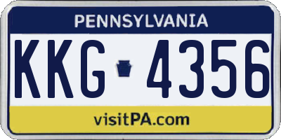 PA license plate KKG4356