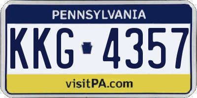 PA license plate KKG4357