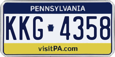 PA license plate KKG4358
