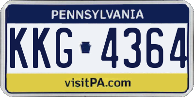 PA license plate KKG4364