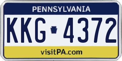 PA license plate KKG4372