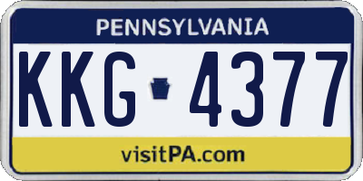 PA license plate KKG4377