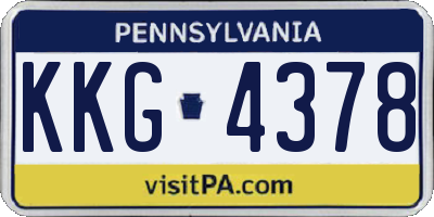 PA license plate KKG4378