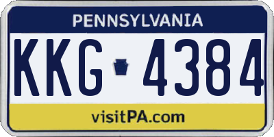 PA license plate KKG4384