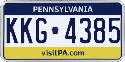 PA license plate KKG4385