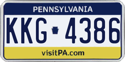 PA license plate KKG4386