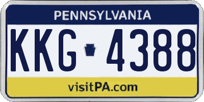 PA license plate KKG4388