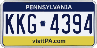 PA license plate KKG4394
