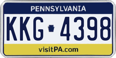 PA license plate KKG4398