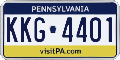 PA license plate KKG4401