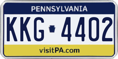 PA license plate KKG4402