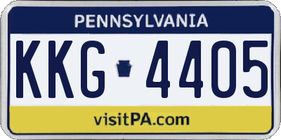 PA license plate KKG4405
