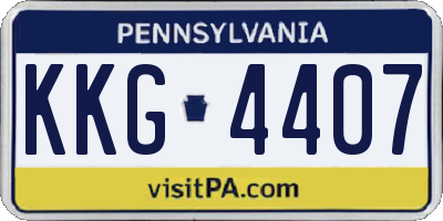 PA license plate KKG4407