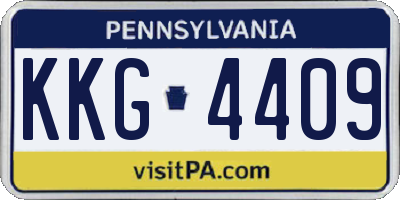 PA license plate KKG4409