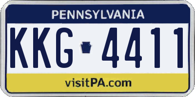 PA license plate KKG4411