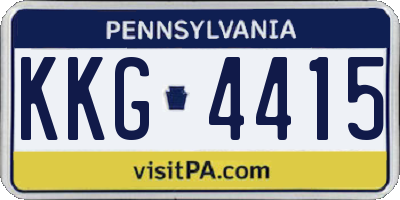 PA license plate KKG4415