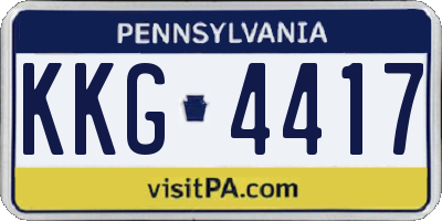 PA license plate KKG4417
