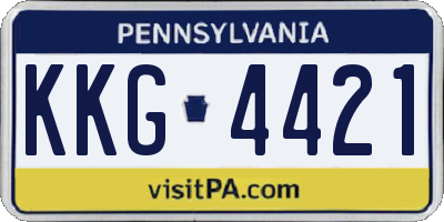 PA license plate KKG4421
