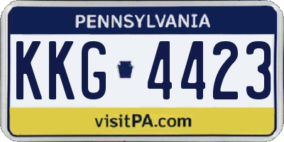 PA license plate KKG4423
