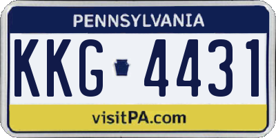 PA license plate KKG4431