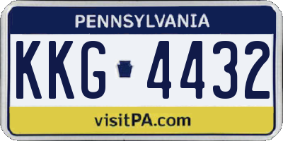 PA license plate KKG4432
