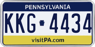 PA license plate KKG4434