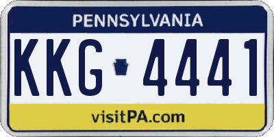 PA license plate KKG4441