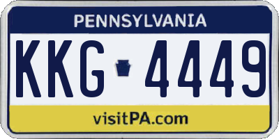 PA license plate KKG4449