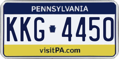 PA license plate KKG4450