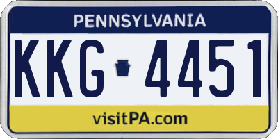 PA license plate KKG4451