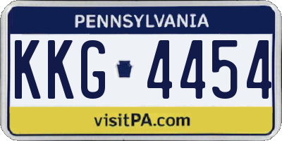PA license plate KKG4454
