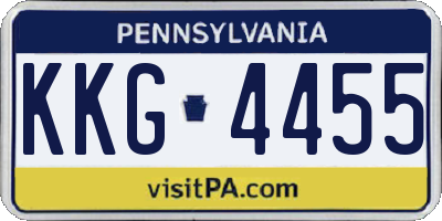 PA license plate KKG4455