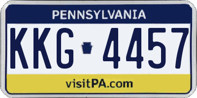 PA license plate KKG4457