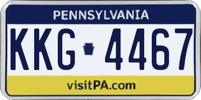 PA license plate KKG4467